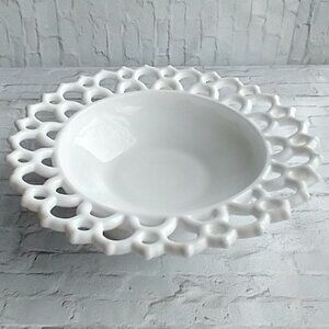 Milk Glass Dancing Sailor Footed Bowl | Grand Millennial Coastal Grandma